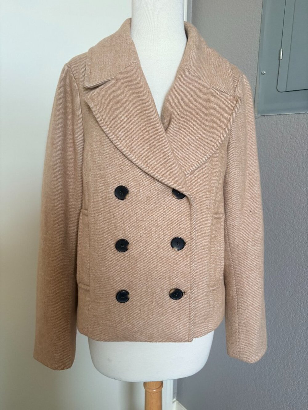 Ann Taylor Womens Brown Oversized Wool Blend Blazer M